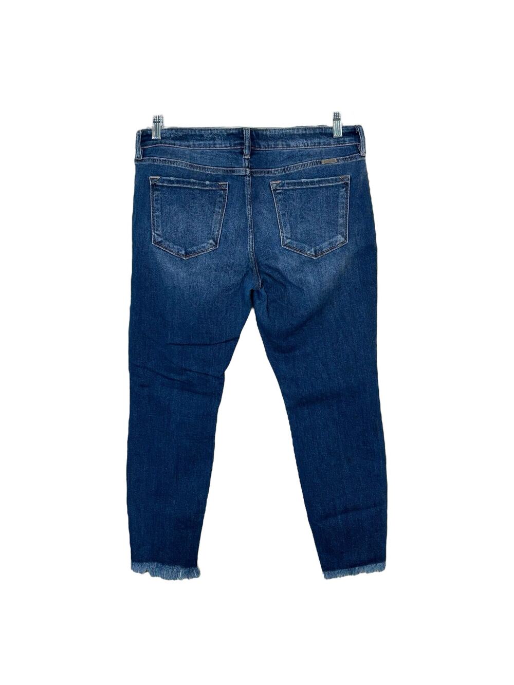 KanCan Skinny Jeans Women’s 31 Dark Wash Mid Rise Stretch Denim Frayed Hem